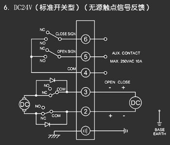 ＤＣ24Ｖ標準開關型<a href='http://www.zbaz.cn/Product/diefa/diandongdiefa/' target='_blank'>電動<a href='http://www.zbaz.cn/Product/diefa/' target='_blank'>蝶閥</a></a>接線圖